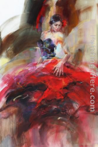 Scarlet Salsa painting - Anna Razumovskaya Scarlet Salsa art painting